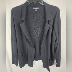 Roz & Ali Black Cardigan Sweater Long Sleeve Sz XL